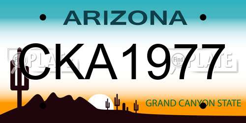 CKA1977 Arizona License Plate