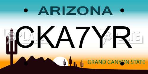 CKA7YR Arizona License Plate