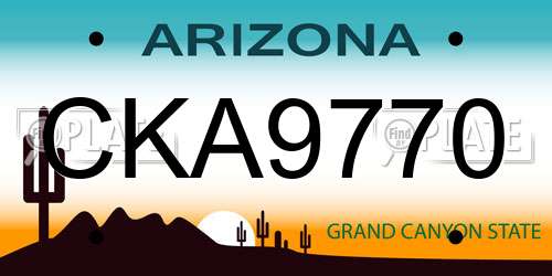 CKA9770 Arizona License Plate