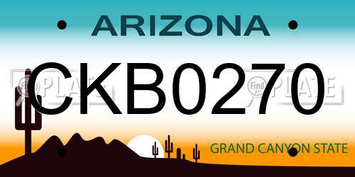 CKB0270 Arizona License Plate