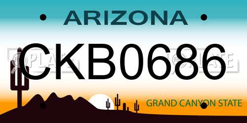 CKB0686 Arizona License Plate