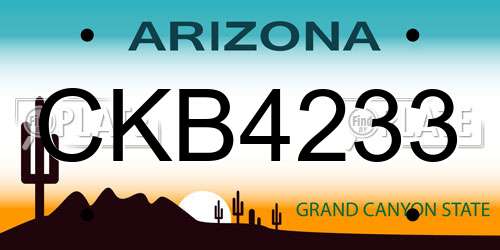 CKB4233 Arizona License Plate