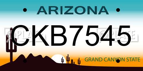 CKB7545 Arizona License Plate