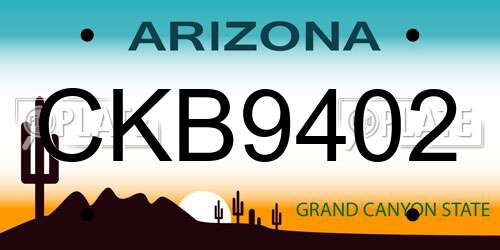 CKB9402 Arizona License Plate