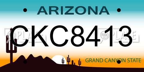 CKC8413 Arizona License Plate