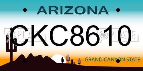CKC8610 Arizona License Plate