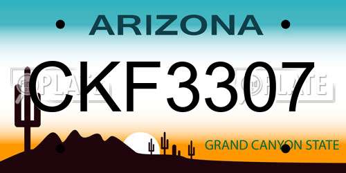 CKF3307 Arizona License Plate
