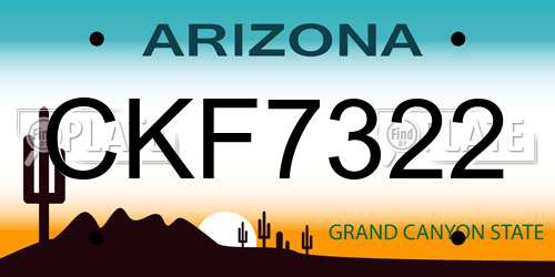 CKF7322 Arizona License Plate