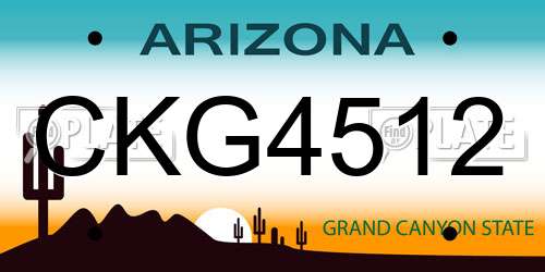 CKG4512 Arizona License Plate