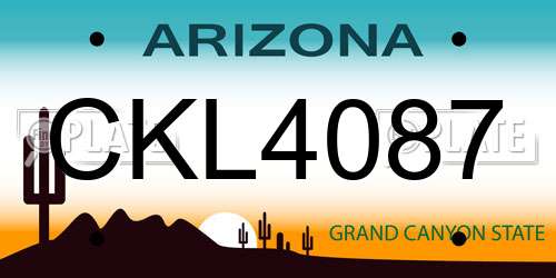 CKL4087 Arizona License Plate