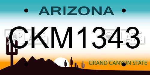 CKM1343 Arizona License Plate