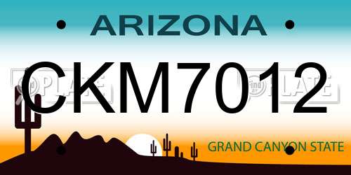 CKM7012 Arizona License Plate