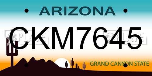 CKM7645 Arizona License Plate