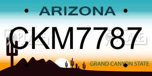 CKM7787 Arizona License Plate