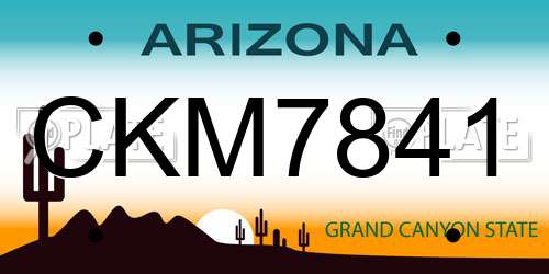CKM7841 Arizona License Plate