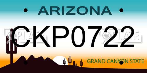CKP0722 Arizona License Plate