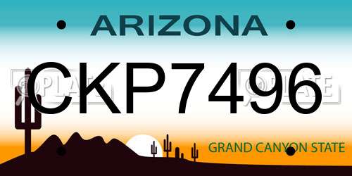 CKP7496 Arizona License Plate