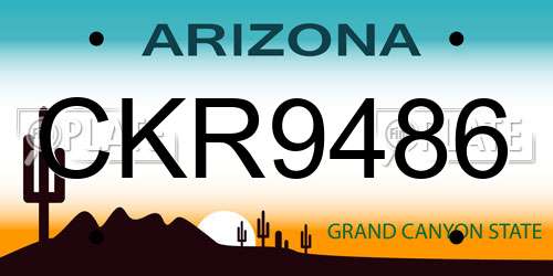 CKR9486 Arizona License Plate