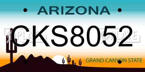 CKS8052 Arizona License Plate