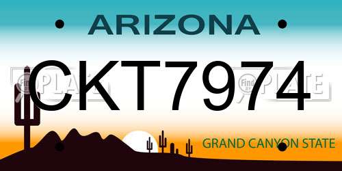 CKT7974 Arizona License Plate