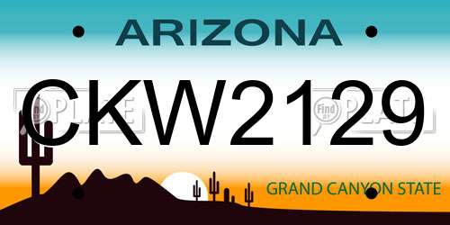 CKW2129 Arizona License Plate