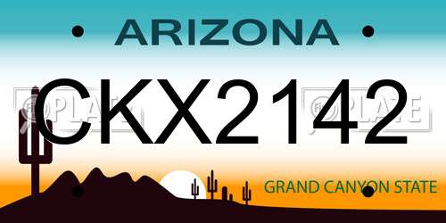 CKX2142 Arizona License Plate