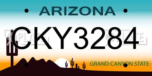 CKY3284 Arizona License Plate