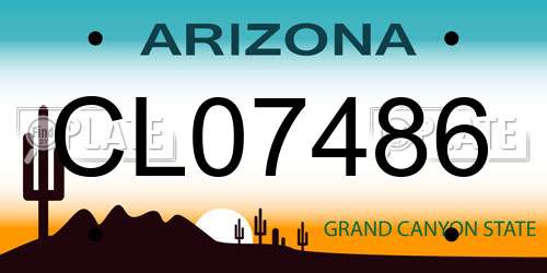CL07486 Arizona License Plate
