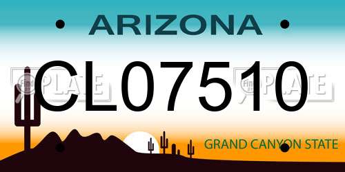 CL07510 Arizona License Plate
