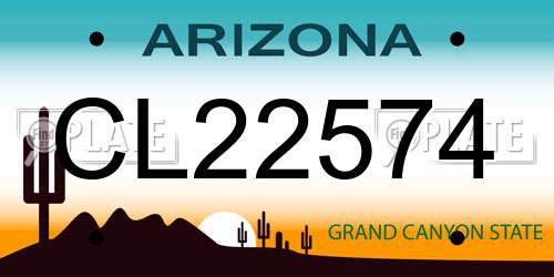 CL22574 Arizona License Plate