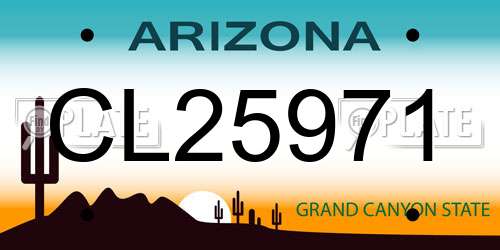 CL25971 Arizona License Plate