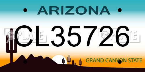 CL35726 Arizona License Plate