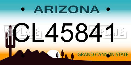 CL45841 Arizona License Plate