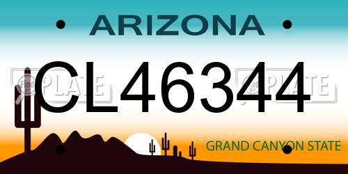 CL46344 Arizona License Plate