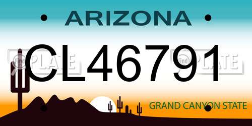CL46791 Arizona License Plate
