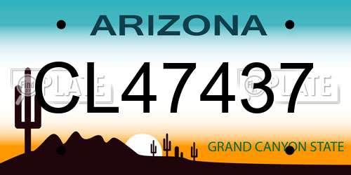 CL47437 Arizona License Plate