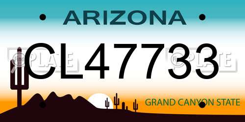 CL47733 Arizona License Plate