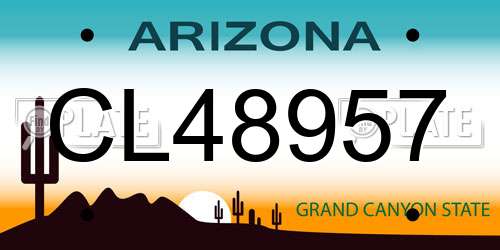 CL48957 Arizona License Plate