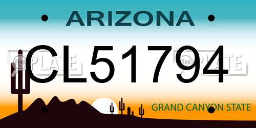 CL51794 Arizona License Plate