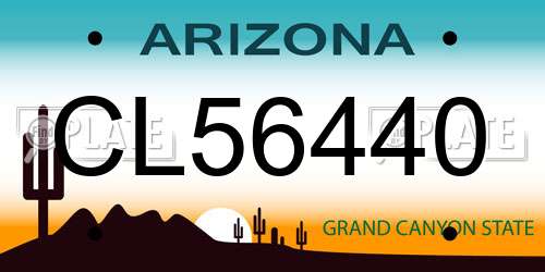 CL56440 Arizona License Plate