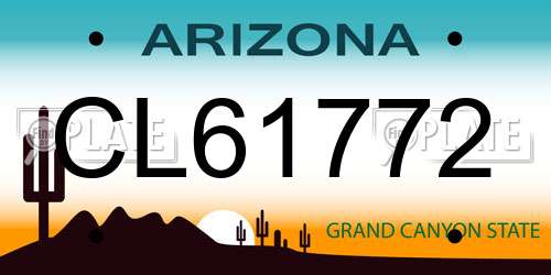 CL61772 Arizona License Plate