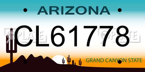 CL61778 Arizona License Plate