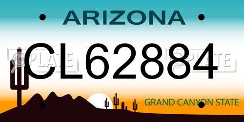 CL62884 Arizona License Plate