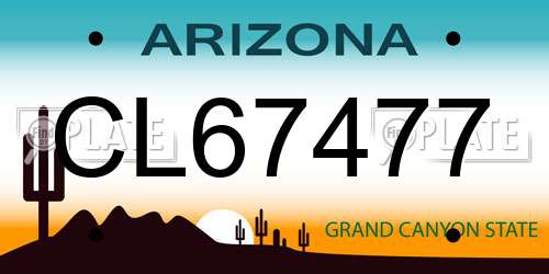 CL67477 Arizona License Plate