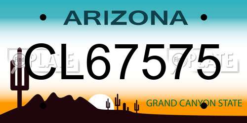 CL67575 Arizona License Plate