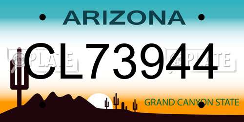 CL73944 Arizona License Plate