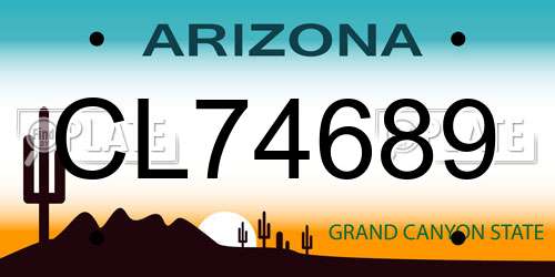 CL74689 Arizona License Plate