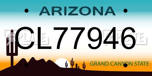 CL77946 Arizona License Plate