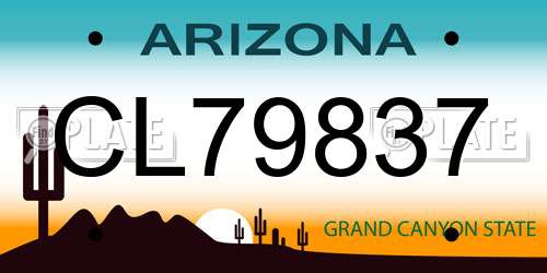 CL79837 Arizona License Plate