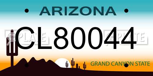 CL80044 Arizona License Plate